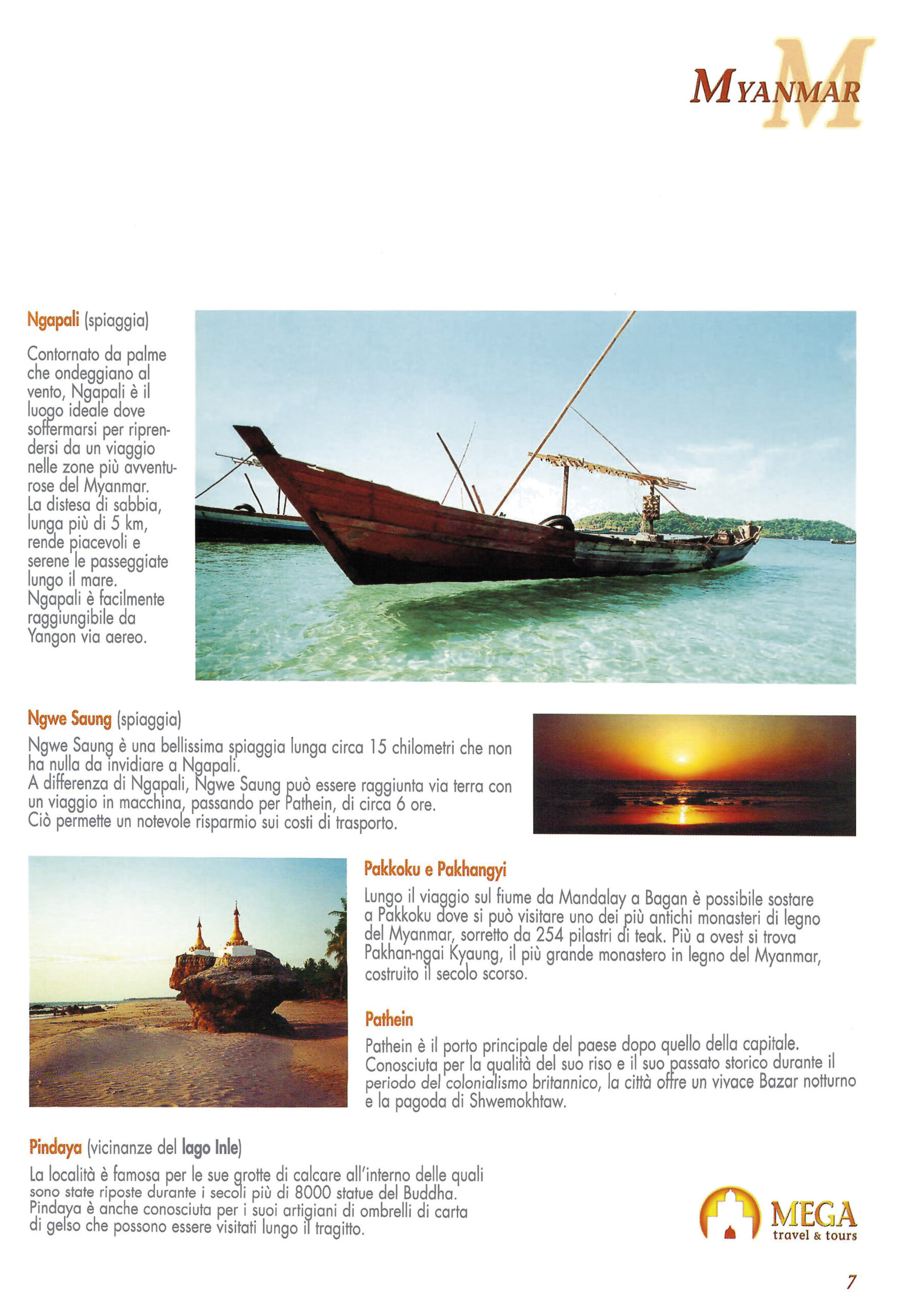 Pagina brochure Mega Travel & Tours